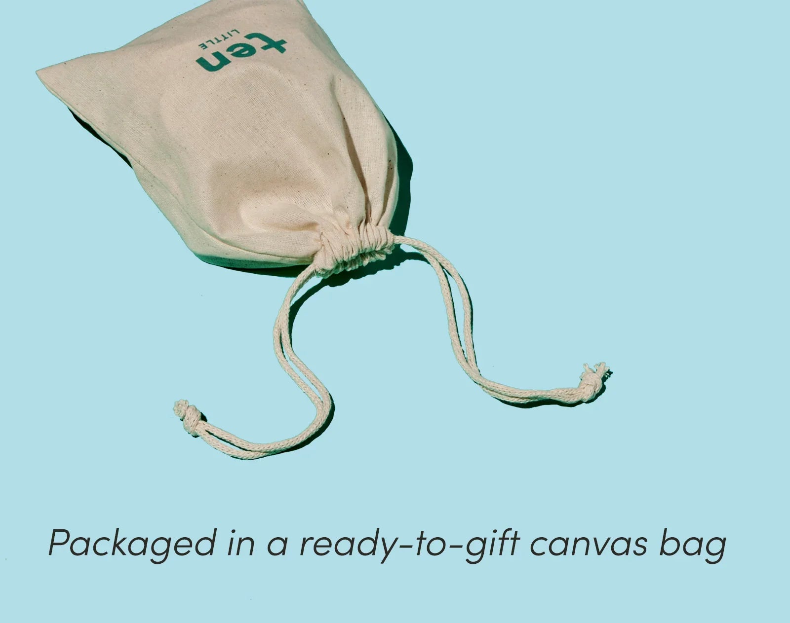 Ten Little Everyday Baby Booties packaged in a ready-to-gift canvas bag. Available at www.tenlittle.com