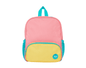 Front view of Ten Little Recycled Backpack 12 Inch - Pink & Yellow. Available at www.tenlittle.com