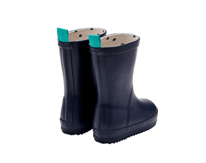 Back view of Ten Little Rain Boots - Navy. Available at www.tenlittle.com