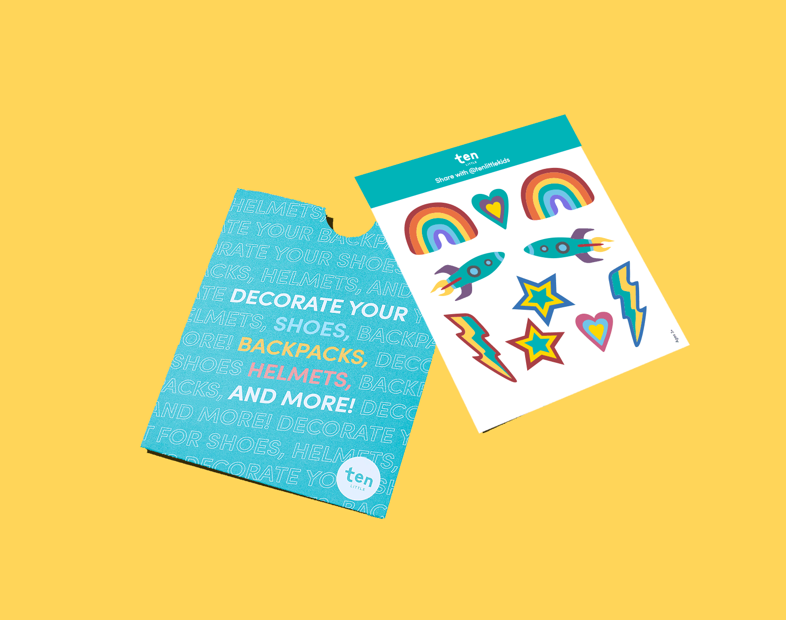 Decorate your shoes, backpacks, helmets and more with Ten Little Jumbo Stickers - Available at www.tenlittle.com