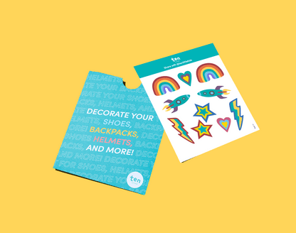 Decorate your shoes, backpacks, helmets and more with Ten Little Jumbo Stickers - Available at www.tenlittle.com