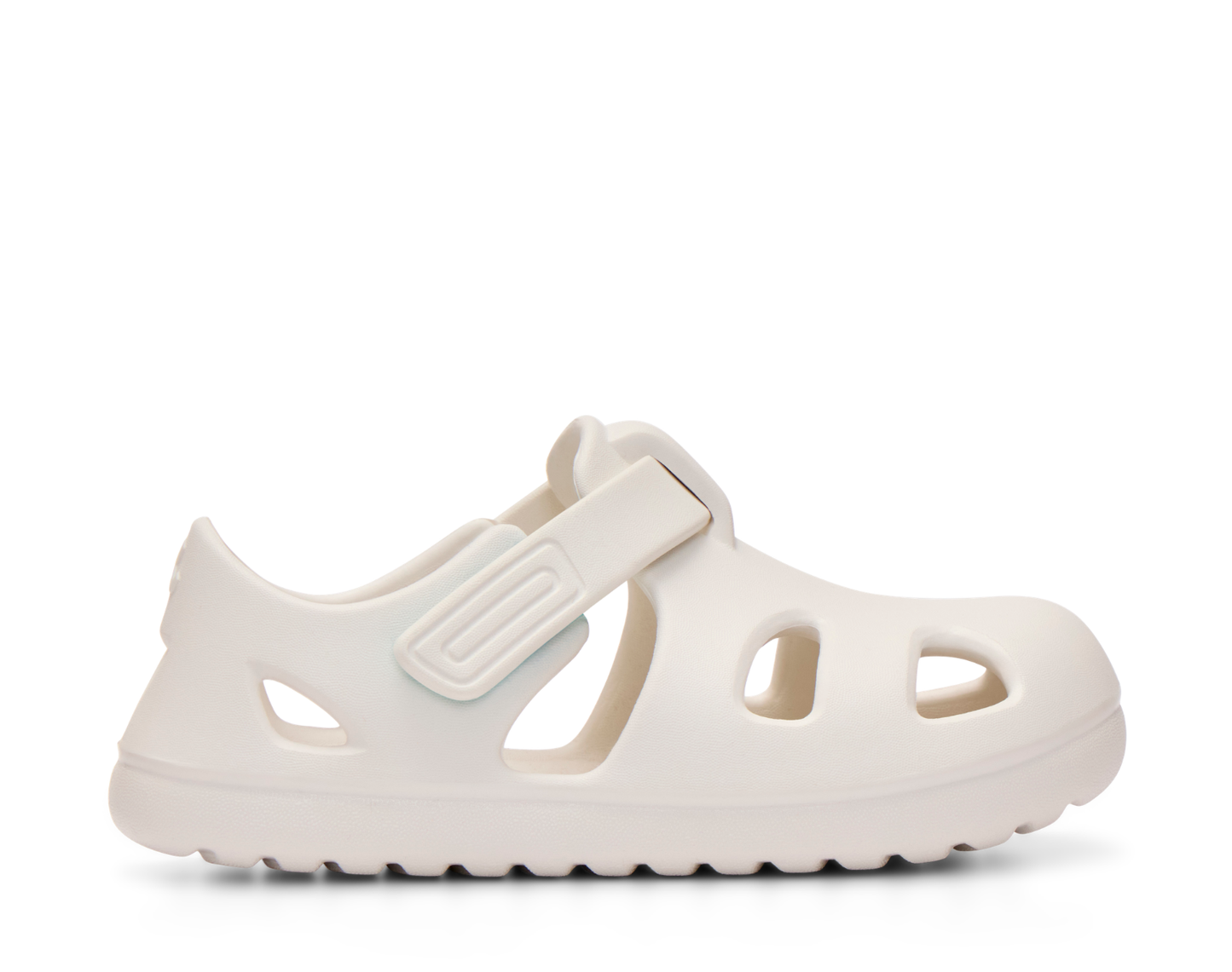 Side view of Ten Little Splash Sandals - Soft White. Available at www.tenlittle.com