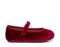 Side view of Ten Little Velvet Ballet Flats - Burgundy Red. Available at www.tenlittle.com