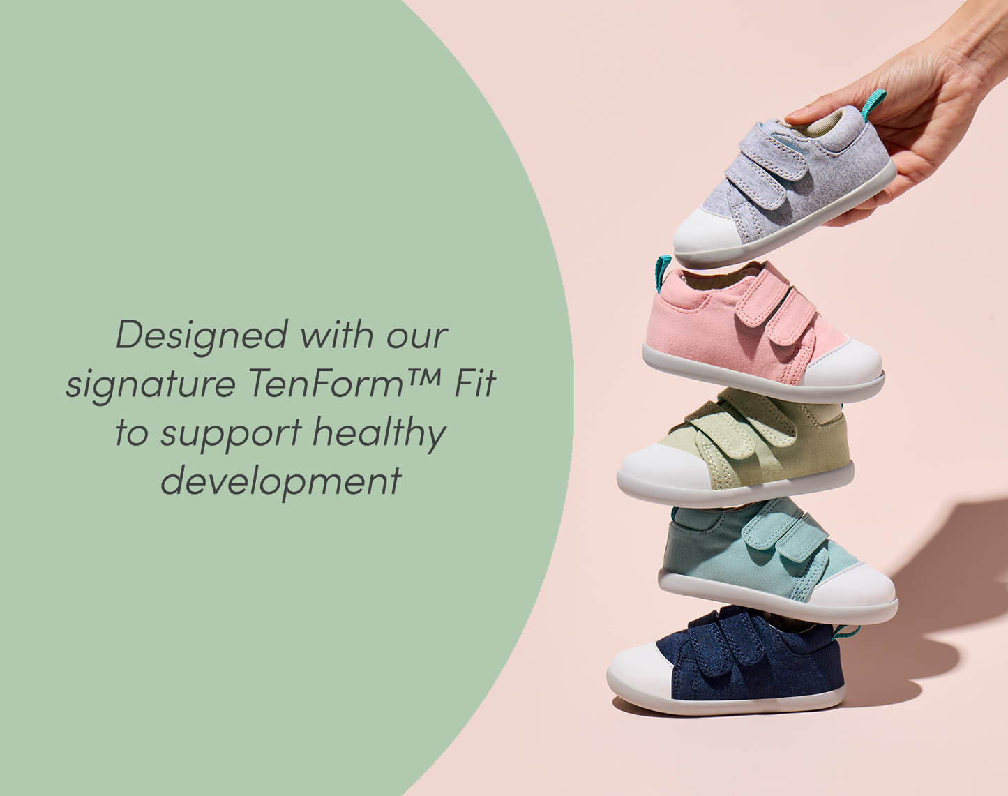 Signature TenForm™ Fit of Ten Little First Walkers supporting healthy development - Assorted Colors. Available at www.tenlittle.com