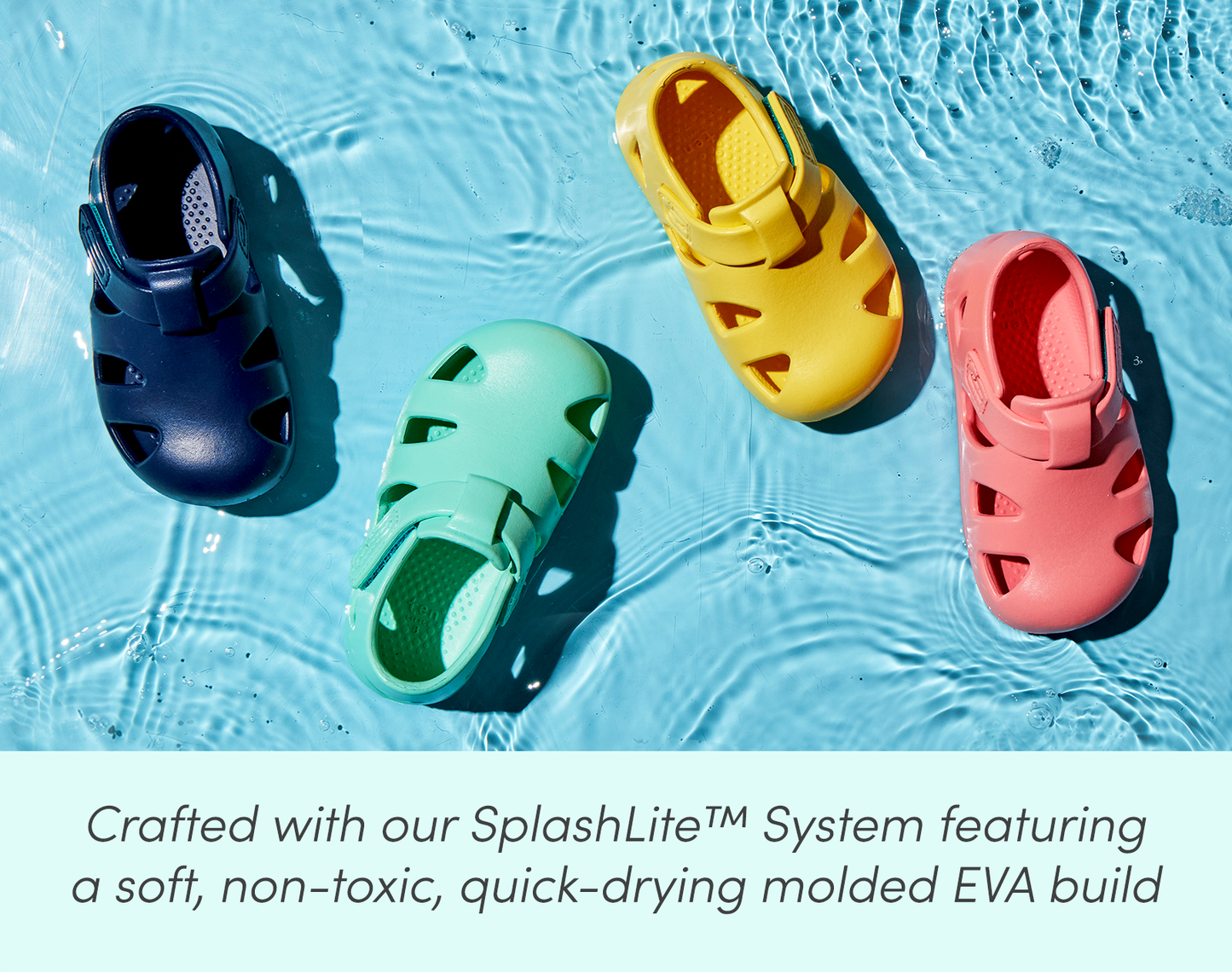 SplashLite™ System of Ten Little Splash Sandals featuring a soft, non-toxic, quick-drying EVA - Assorted Colors. Available at www.tenlittle.com