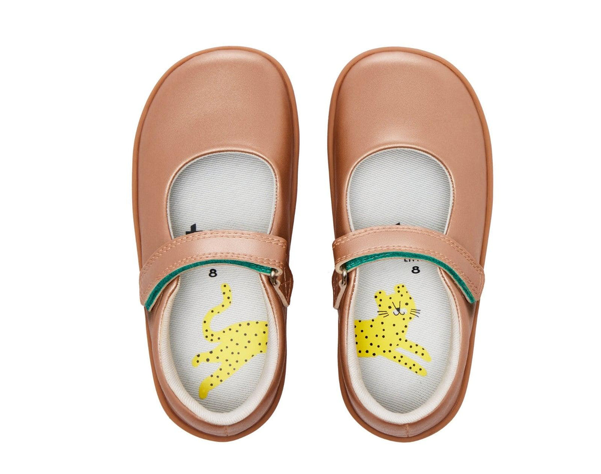 Top view of Ten Little Mary Janes - Rose Gold. Available at www.tenlittle.com