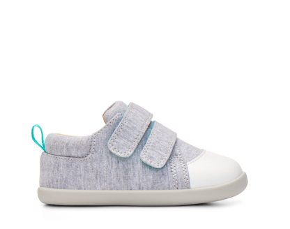Side view of Ten Little First Walkers - Heather Gray. Available at www.tenlittle.com