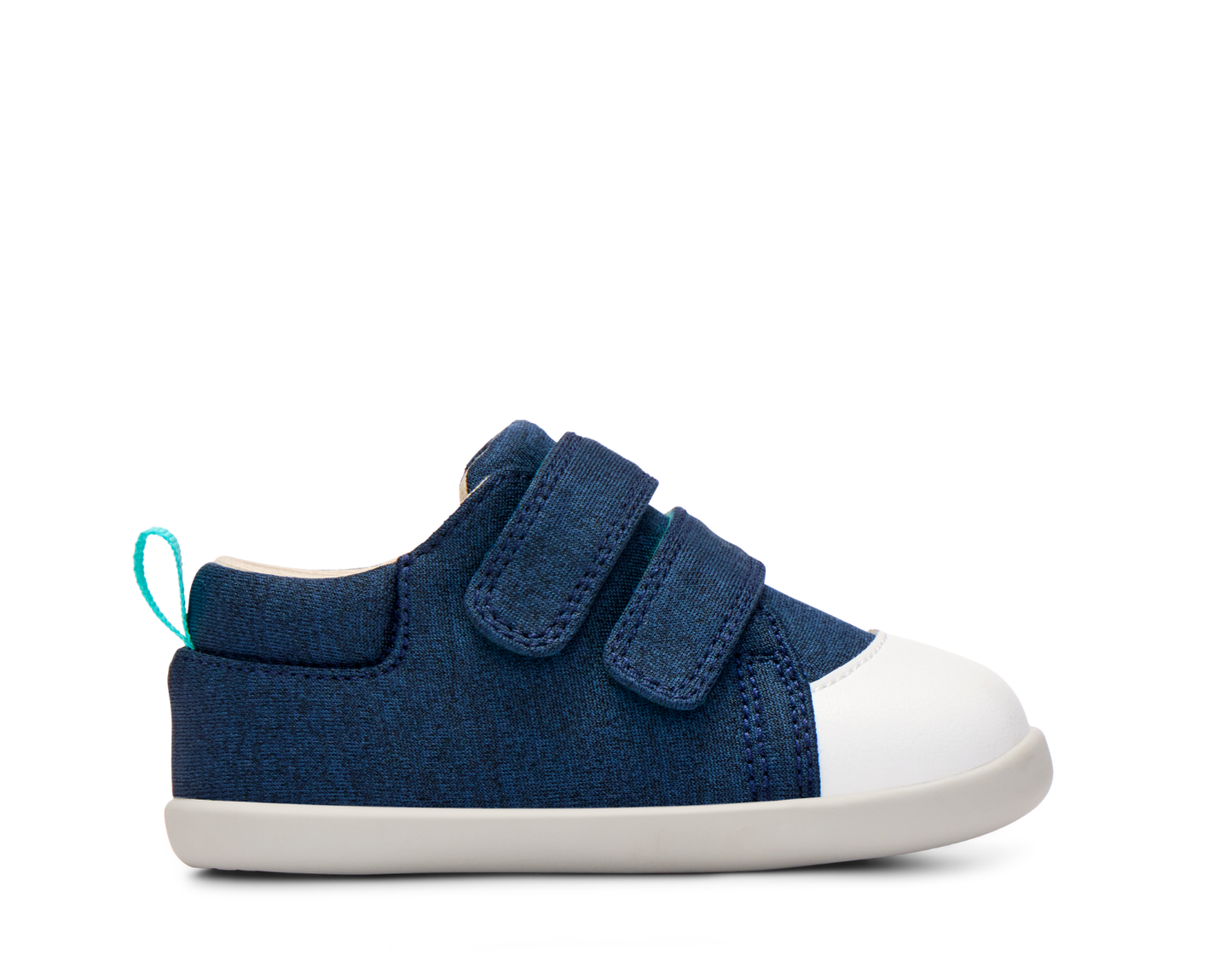 Side view of Ten Little First Walkers - Navy Blue. Available at www.tenlittle.com