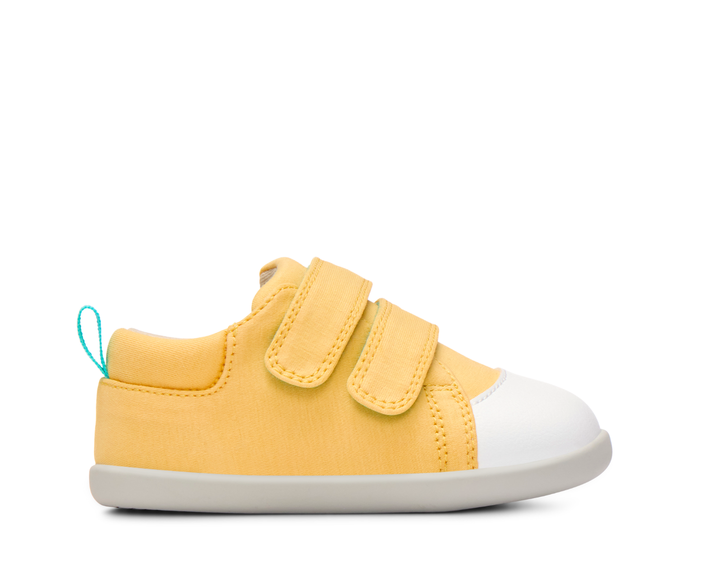 Side view of Ten Little First Walkers - Soft Yellow. Available at www.tenlittle.com