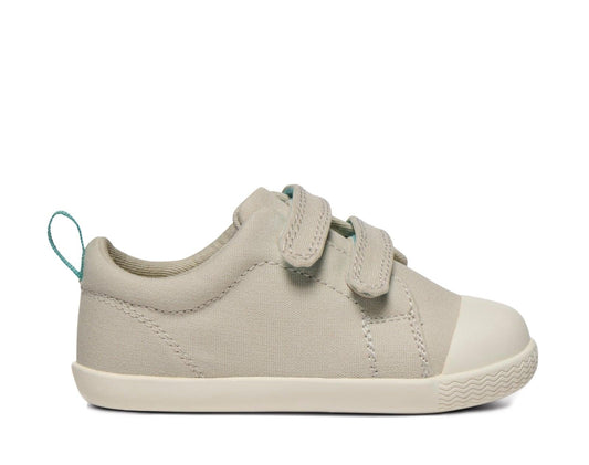 Side view of Ten Little Eco Canvas Sneakers - Gray Beige. Available at www.tenlittle.com