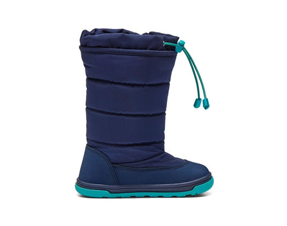 Side view of Ten Little Snow Boots - Navy Blue. Available at www.tenlittle.com