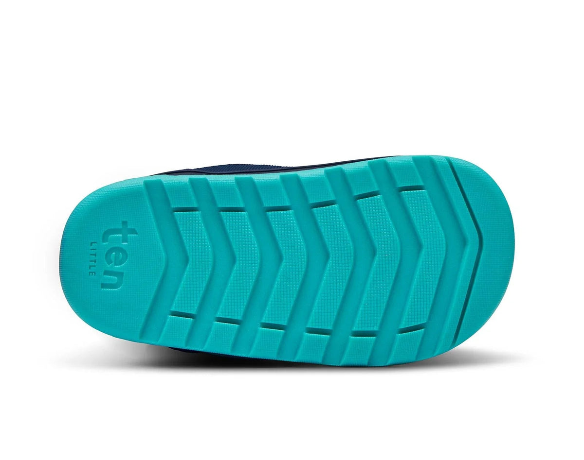 Bottom outsole traction view of Ten Little Snow Boots - Navy Blue. Available at www.tenlittle.com
