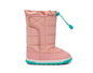 Side view of Ten Little Snow Boots with velcro closure - Blush Pink. Available at www.tenlittle.com