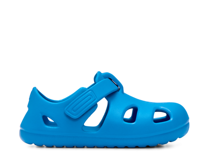 Side view of Ten Little Splash Sandals - Bright Blue. Available at www.tenlittle.com