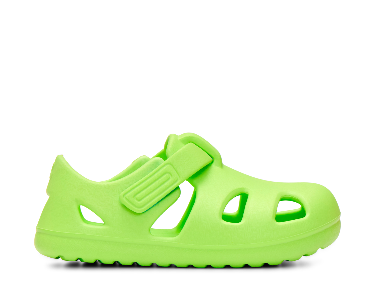 Side view of Ten Little Splash Sandals - Bright Green. Available at www.tenlittle.com
