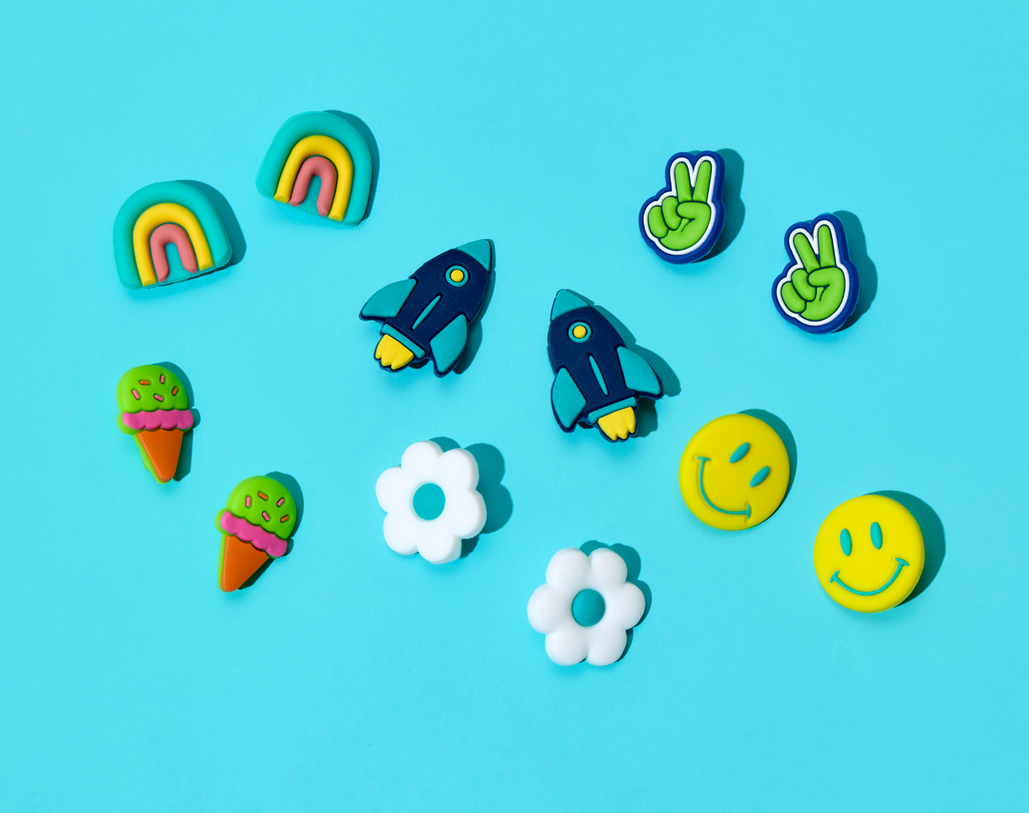 Group shot of Ten Little Splash Sandal Charms - Assorted Styles. Available at www.tenlittle.com