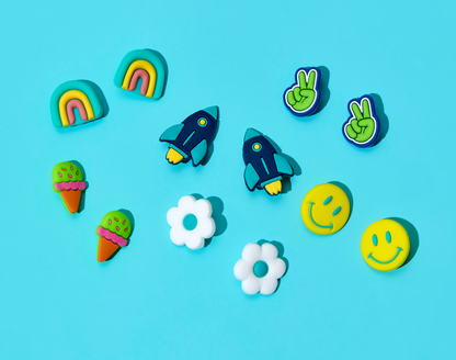 Group shot of Ten Little Splash Sandal Charms - Assorted Styles. Available at www.tenlittle.com