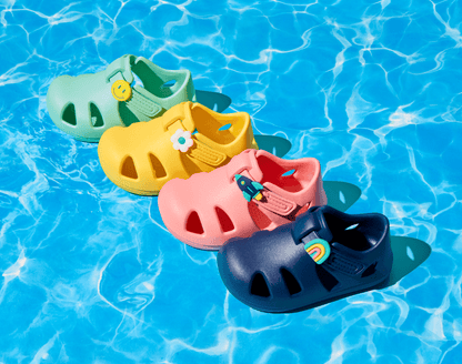 Ten Little Splash Sandals with Splash Sandal Charms on - Assorted Styles. Available at www.tenlittle.com