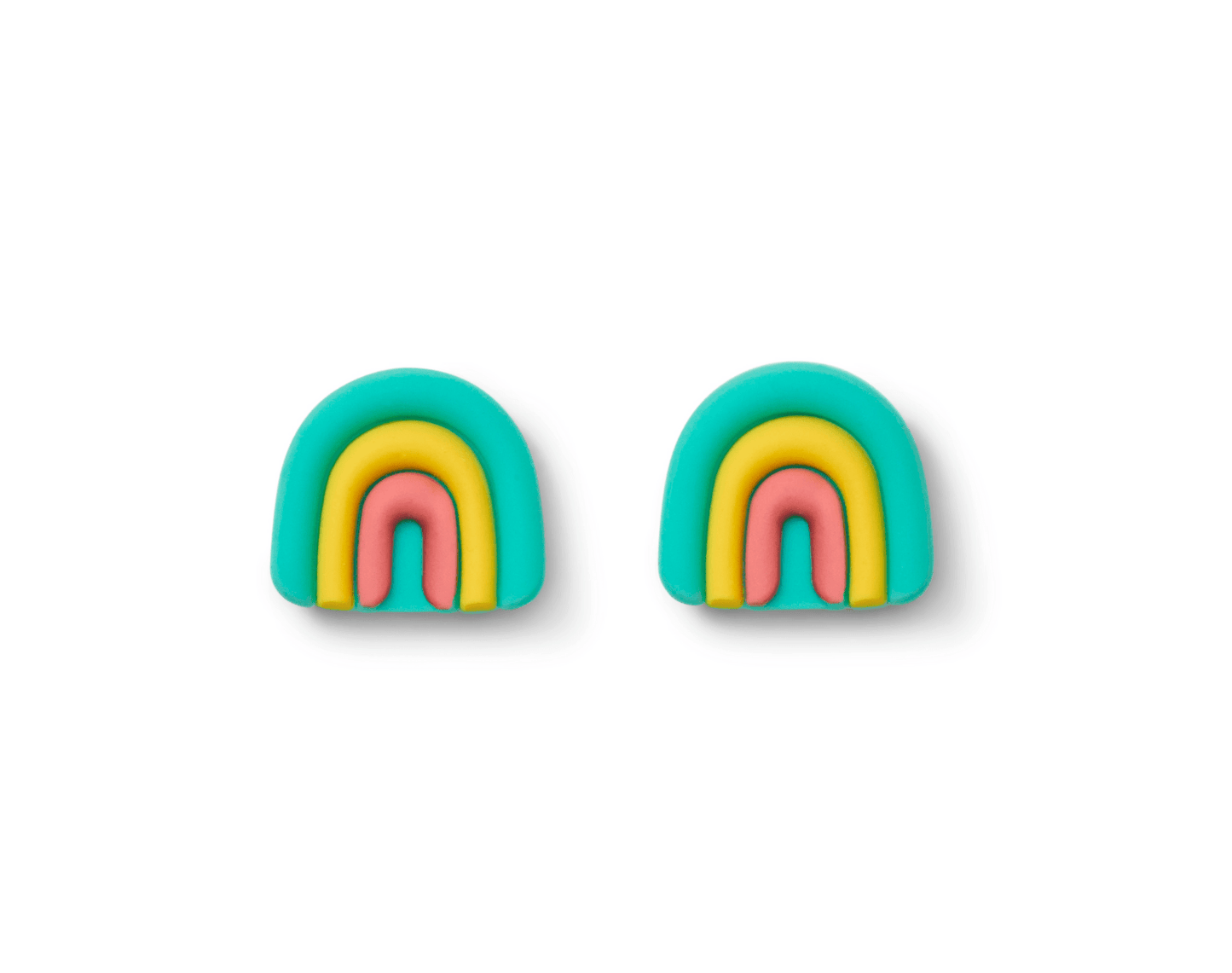 Front view of Ten Little Splash Sandal Charms 2 - Rainbow. Available at www.tenlittle.com