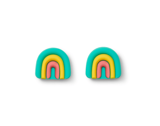 Front view of Ten Little Splash Sandal Charms 2 - Rainbow. Available at www.tenlittle.com