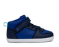 Side view of Ten Little Varsity Mid Tops - Game Day Blue. Available at www.tenlittle.com
